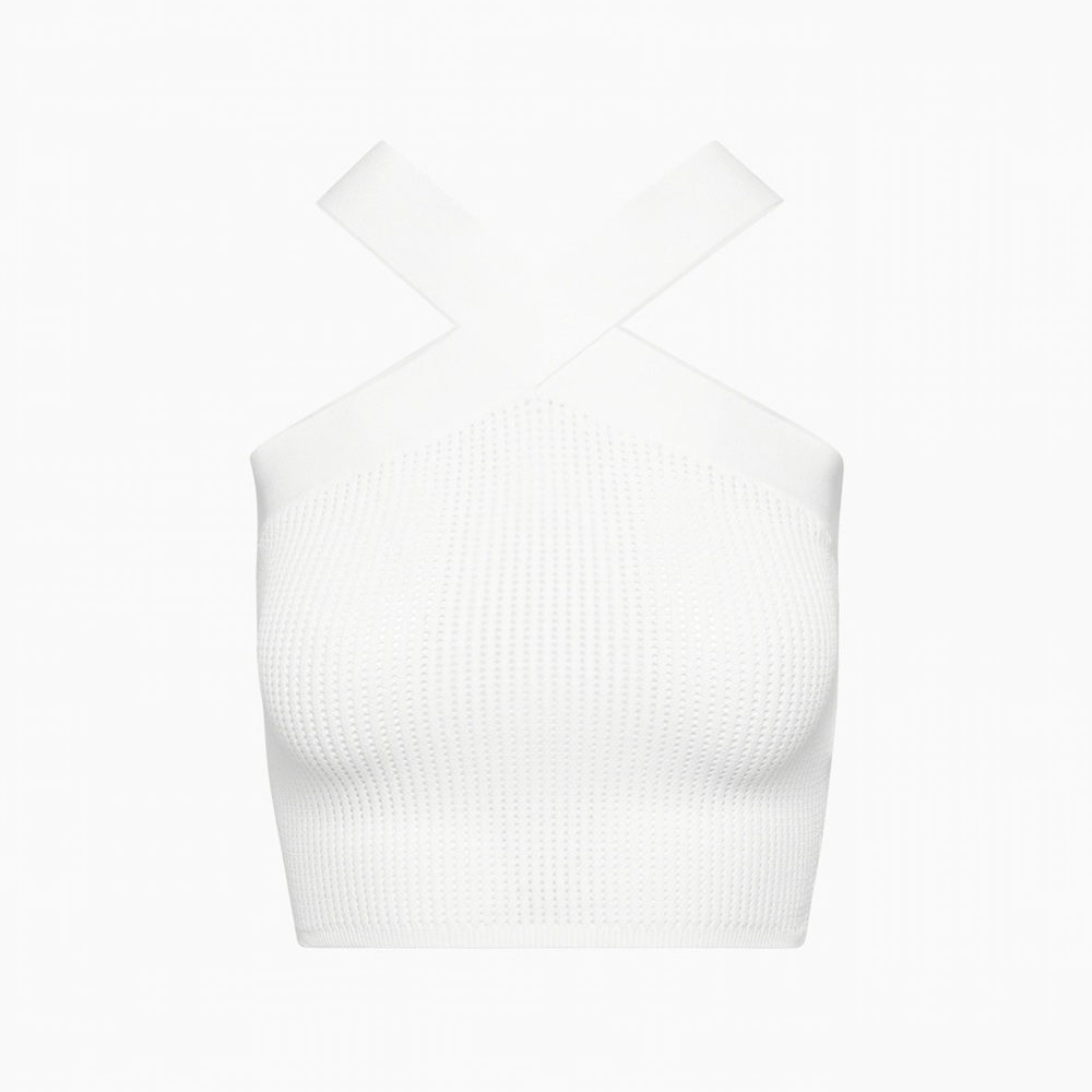 Aritzia Sculpt Knit Top Size Small. White
